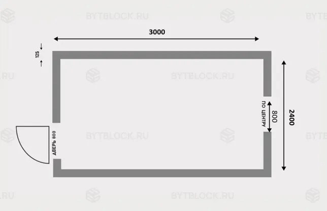 Бытовка модульная БК-00 3м