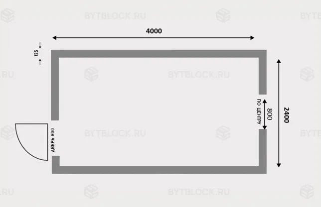 Бытовка модульная БК-00 4м