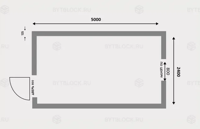 Бытовка модульная БК-00 5м