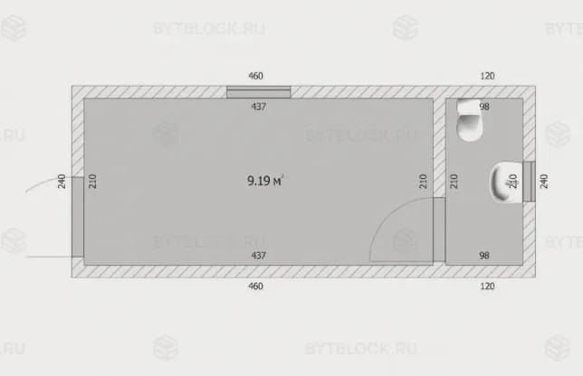 Бытовка модульная БК-00 с сантехникой