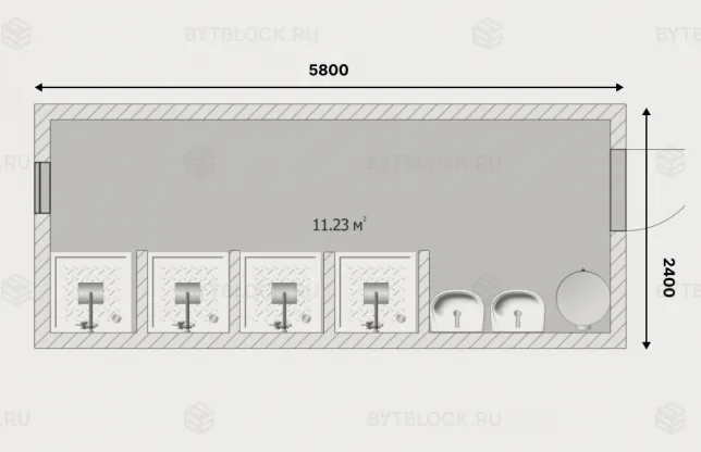 Сантехнический блок-контейнер БК-САН с душевыми