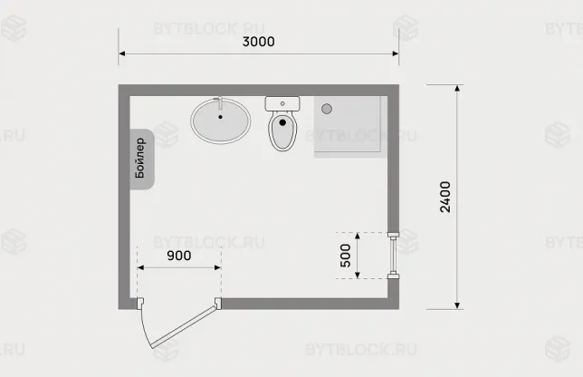 Сантехнический блок-контейнер БК-САН мини с бойлером