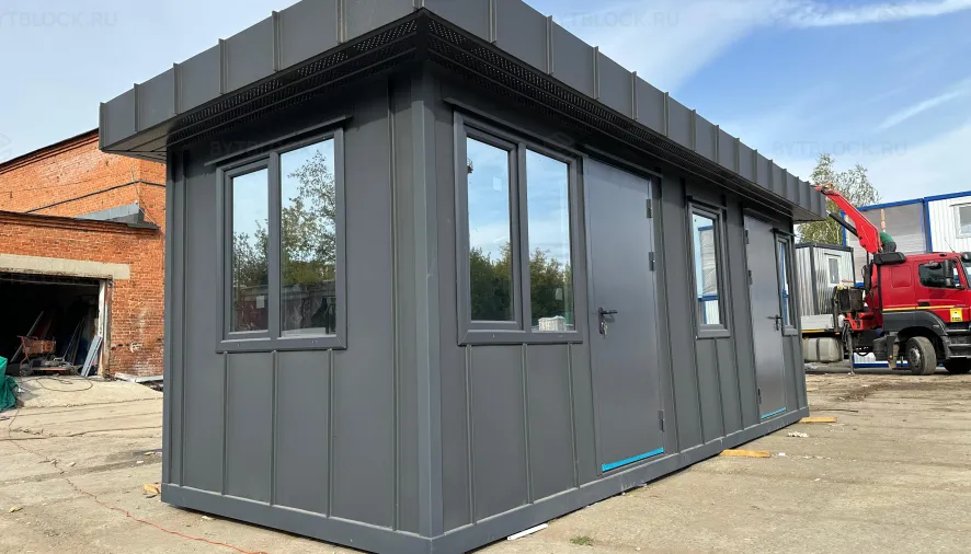 Блок-контейнер БК-комфорт Бытблок город Дмитров в сером цвете