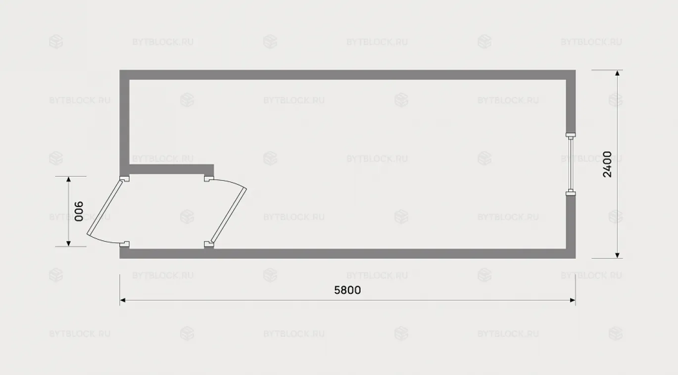 Блок-контейнер БК-00 с тамбуром схема