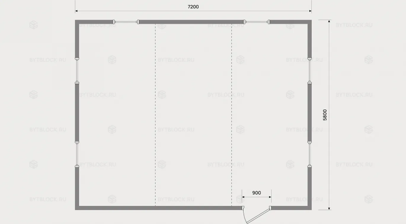 Модульное здание из 3 БК