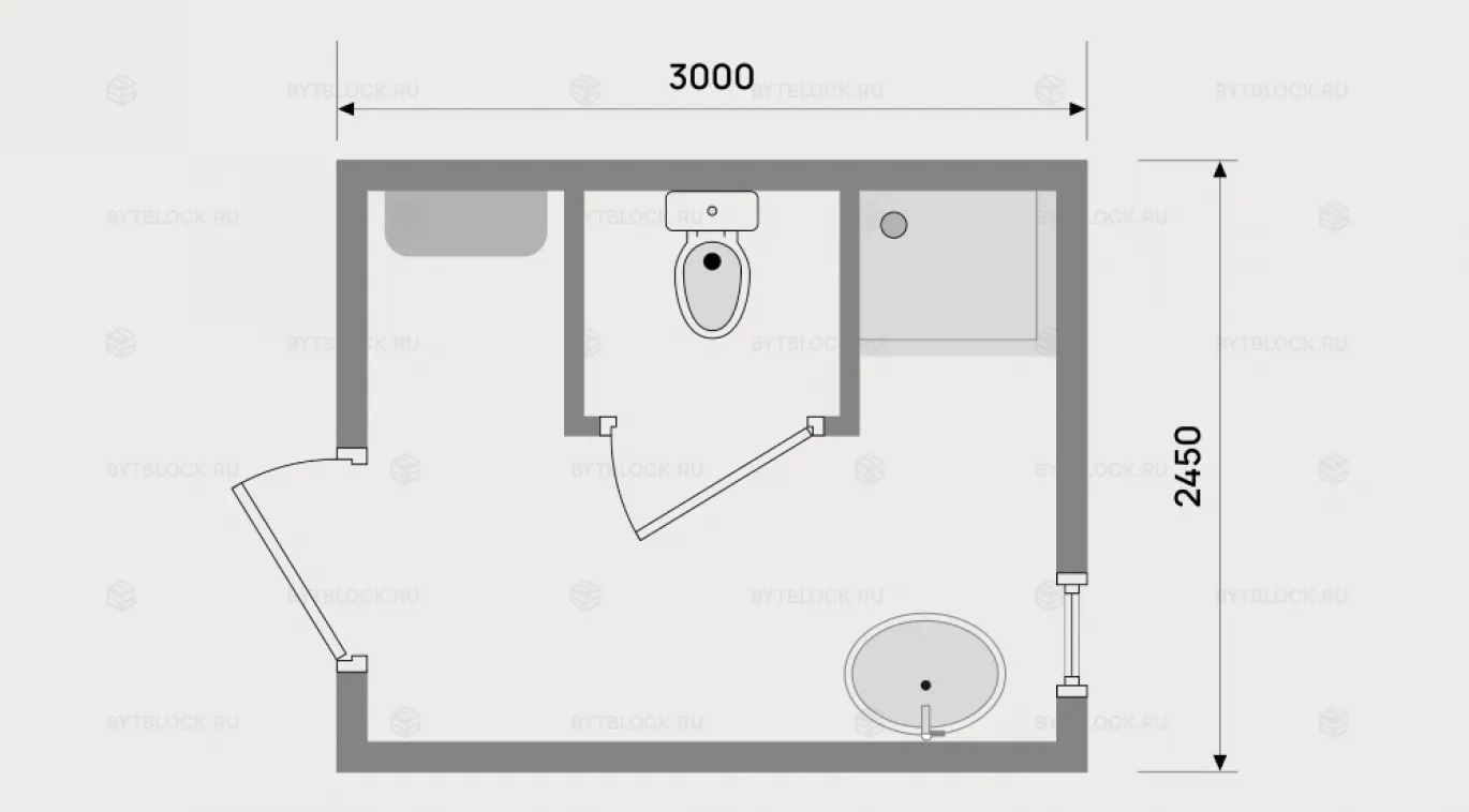 Сантехнический блок-контейнер БК-САН мини