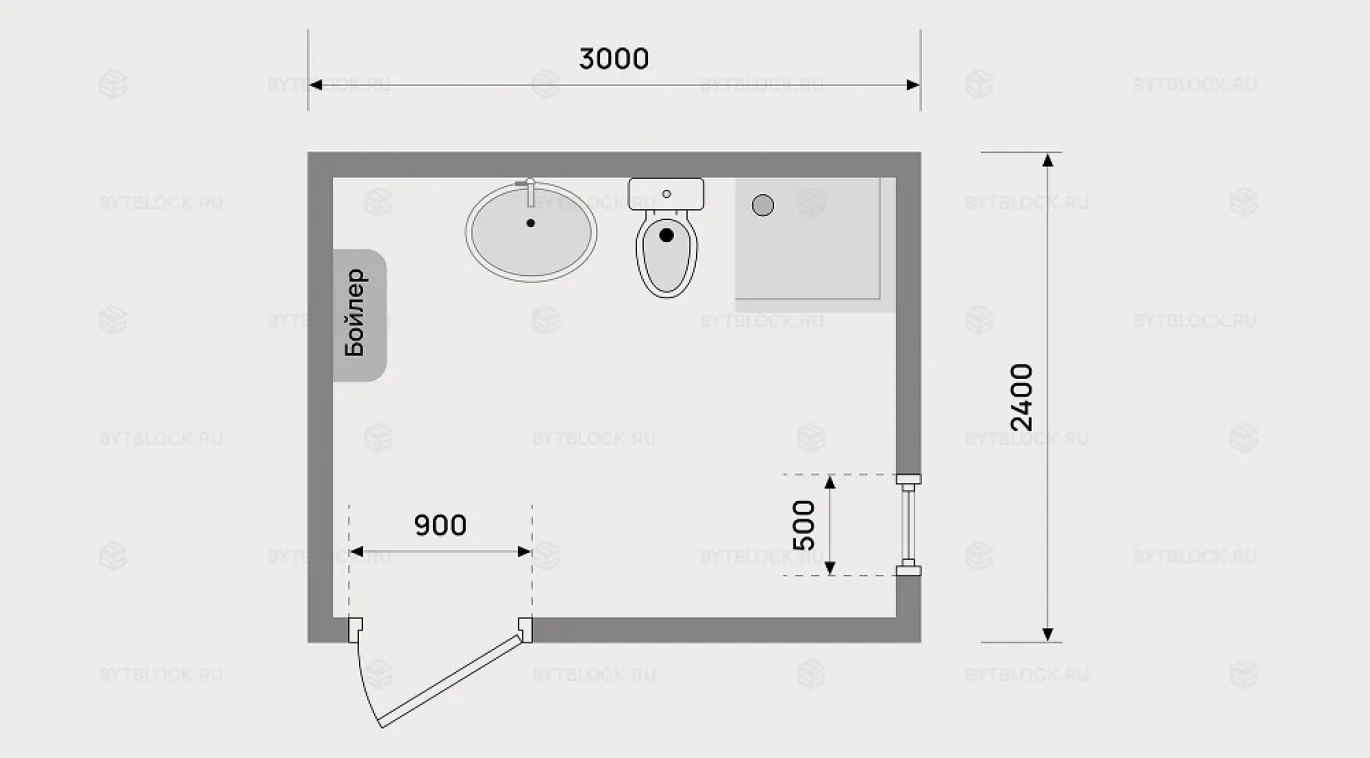 Сантехнический блок-контейнер БК-САН мини с бойлером