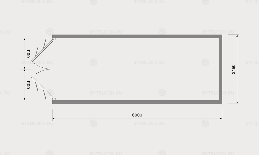 Морской контейнер 20 футов Бытблок