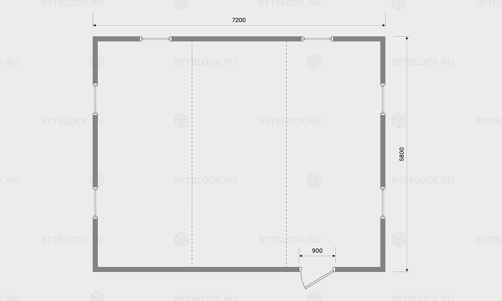 Модульное здание из 3 БК схема